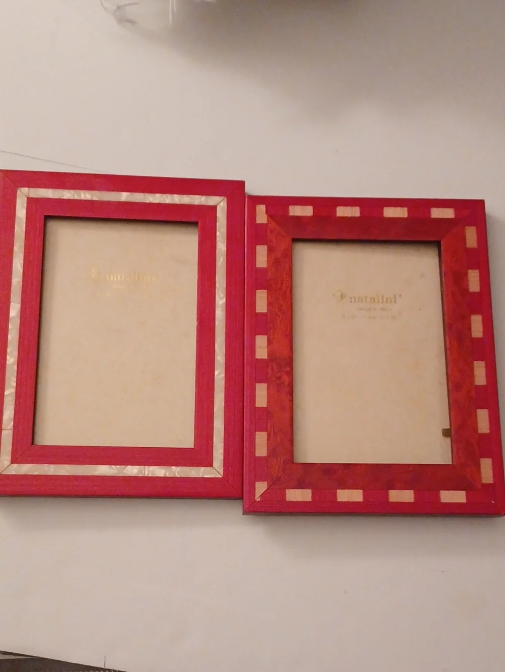 Natalini Italian 2 Picture Frames Red Tan
